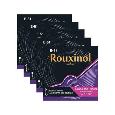 Imagem de Kit 5 Encordoamento Cavaquinho Elétrico Acústico Rouxinol E51 0.11" PRE51L