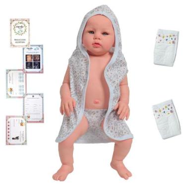 Imagem de Boneca Reborn Princesa 100% Vinil Pode Dar Banho Careca - Cegonha Rebo