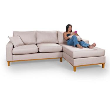 Imagem de Sofá Amsterdã Living Com Chaise Lado Esquerdo Em Linho - Essencial Est