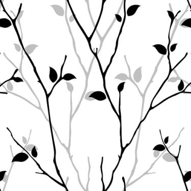 Imagem de Papel De Parede Adesivo Lavável Árvore Preto Ramos 10m