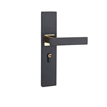 Imagem de Fechaduras de porta de liga de alumínio quarto minimalista maçaneta interior fechadura cilíndrica fechadura de segurança silenciosa para casa (cor: E) (E)
