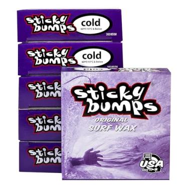 Imagem de Sticky Bumps Original Surf Wax Cold- Pacote com 6 | Cera de Prancha de Surf de Longa Duração | Ótima Construção para Surfe | Não tóxica, segura para a natureza | Para temperaturas de água fria 15.6 °C