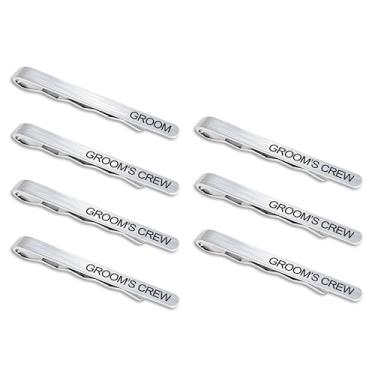 Imagem de LADY & HOME Prendedores de gravata para homens, barras de gravata de aço inoxidável, presentes para noivos, padrinhos, pai do noivo, pai da noiva, irmão da noiva, /, /, /