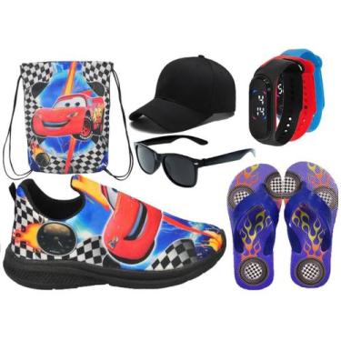 Imagem de Tênis Infantil Masculino Personagem Carros/Sonic Menino Novo + Mochila