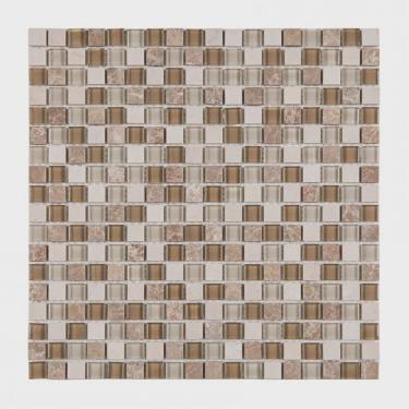 Imagem de Pastilha Mesclada de Vidro e Mármore 30cm x 30cm Matisse Glass Mosaic (Placas)