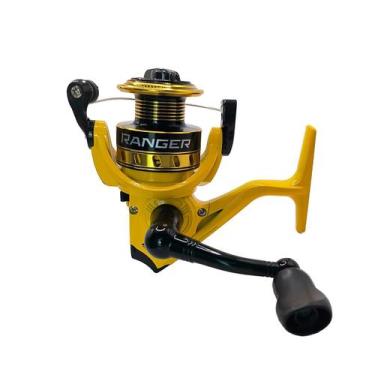 Imagem de Molinete Ranger 3 Rolamentos Pop Fishing - Jaú Pesca, Amarelo, 3000