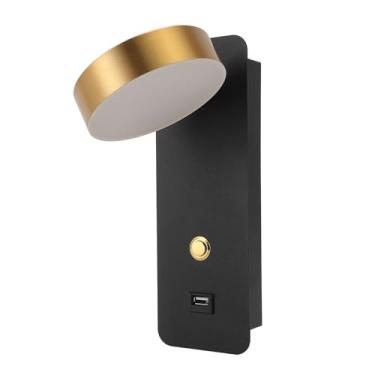 Imagem de Lâmpada de Parede de Cabeceira Led, Luz de Leitura Moderna Giratória Com Temperatura de 3 Cores Com Porta de Carregamento Usb, para sofá da Sala de Estar do Quarto