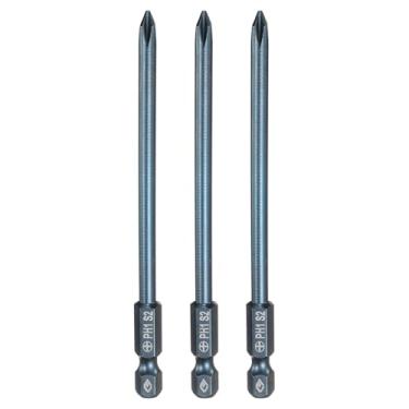 Imagem de HARFINGTON 3 peças de chave de fenda Phillips número 1 PH1 haste sextavada de 1/10.2 cm (100 mm) de comprimento 0,5 cm de comprimento brocas de cabeça cruzada magnética S2 de aço para ferramentas