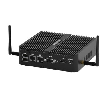 Imagem de HISTTON Mini PC sem ventoinha, mini computador de secretária industrial Celeron J4125 Windows 10 Pro Mini, DDR4 8GB RAM 256GB SSD, 2 RS232 COM, 2 LAN, HDMI, VGA, Dual WiFi, BT4.0, PC sem ventoinha PC