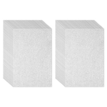 Imagem de PATIKIL Folha de espuma EVA brilhante prata com glitter 40,6 x 30,5 cm de espessura com adesivo traseiro brilhante EVA Glitter Feltro para projetos de artesanato faça você mesmo, 20 peças