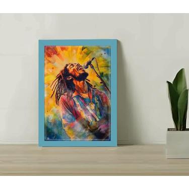Imagem de Quadro Decorativo Bob Marley Pop Arte Sala Quarto + Vidro A4 - Genéric