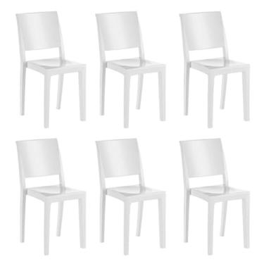 Imagem de Conjunto com 6 Cadeiras de Plástico Hydra Branco