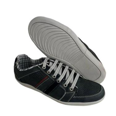 Imagem de Sapatênis Infantil Masculino Casual Confortável Couro Legítimo Lançame