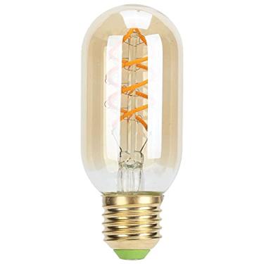 Imagem de Lâmpada de lâmpada vintage dupla espiral e27 4W LED Filamento flexível Bulbo LED de luz quente 220V (Dourado)