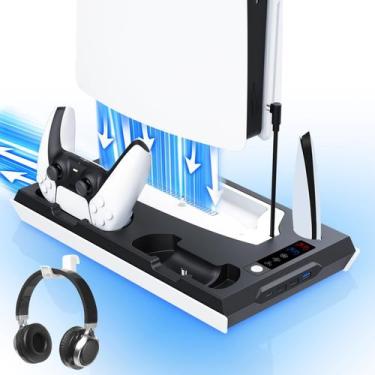 Imagem de Estação de resfriamento fivtek PS5/PS5 Slim com carregador de controla