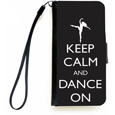 Imagem de Rikki Knight Keep Calm and Dance On - Capa carteira flip de cor preta com aba magnética para Apple iPhone 5c