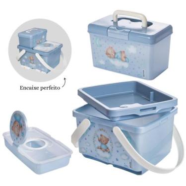 Imagem de Kit caixas organizadora farmácia + fraldas + porta lenço umedecido - m