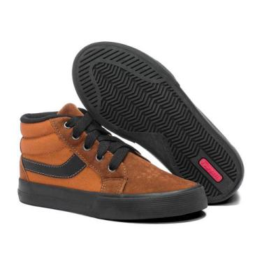 Imagem de Tênis Casual Em Lona e Camurça Marrom Infantil - Spark, 35