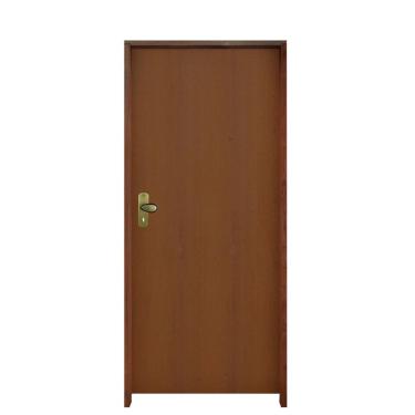 Imagem de Kit Porta De Madeira 210X92Cm Batente 11Cm Fechadura Taco De Golf Externa Mescla Lisa Imbuia