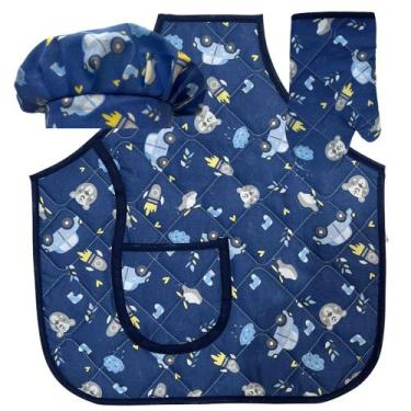 Imagem de Avental Juvenil Cozinheiro Estampas Divertidas Para Escola e Recreação