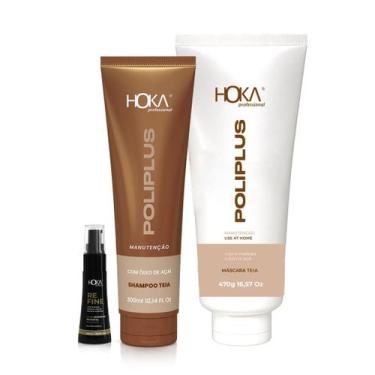 Imagem de Kit nutrição capilar poliplus teia gloss refine hoka - HOKA PROFESSION