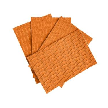 Imagem de kowaku 4 peças de almofada de tração para deck, tapete antiderrapante para piso de barco, folha de EVA para deck de barco, skate, jardim, piscina, degraus, Laranja