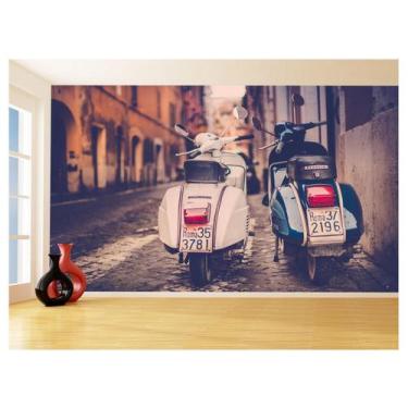Imagem de Papel De Parede 3D Moto Vespas Scooters Duas 3,5M Bkm123 - Você Decora