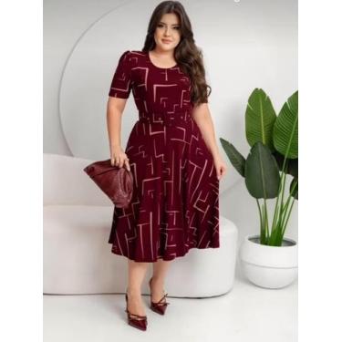 Imagem de Vestido Max Mídi Godê Com Cinto Moda Evangélica - Plena Persona, Verme