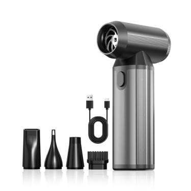 Imagem de OIMYE Espanador De Ar Elétrico, 180.000 Rpm, Superpotência, Recarregável, Sem Fio, 3 Engrenagens Ajustáveis + Iluminação Led, Motor Escova, Soprador Comprimido Para Computador, Teclado, Área Externa