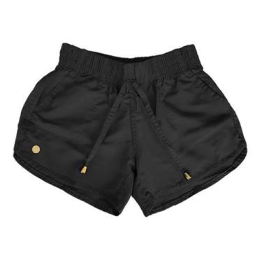 Imagem de Short feminino praia Tactel adulto na cor preta no tamanho 38 - Lebisc