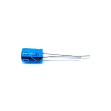 Imagem de Kit com 20 peças - capacitor eletrolitico 220uf 25v radial 8x12mm semi