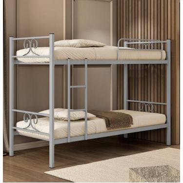 Imagem de Beliche Domus Solteiro Moderno 100% Aço Compacta Cinza - J A Garcia