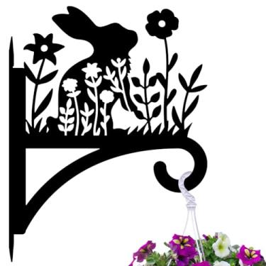 Imagem de Peacoblue Ganchos de ferro para pendurar plantas internas ao ar livre, vasos de samambaias, lanterna, alimentador de pássaros, sinos de vento, suporte de parede de metal resistente a intempéries de