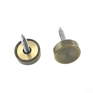 Imagem de Hahiyo Parafusos espelhados de diâmetro de 16 mm, material de cobre escovado, fácil instalação, arruela de latão, tampas decorativas, pregos de bronze, 8 pares para espelhos de banheiro, painéis, cozinha, teto, artesanato, artesanato