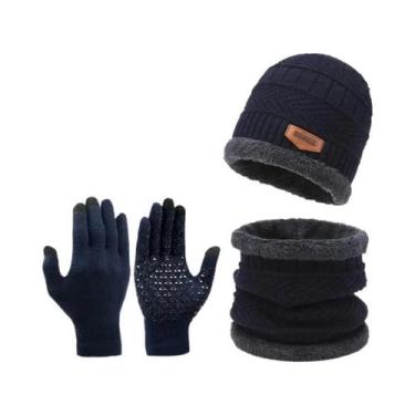 Imagem de Conjunto de Inverno Masculino: Chapéu, Cachecol e Luvas de Malha - À P