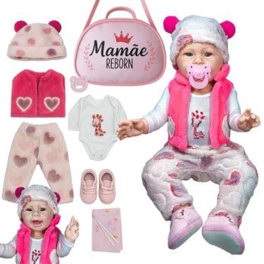 Imagem de Boneca Bebê Reborn Realista Girafinha Original + Bolsa - Mamãe Reborn