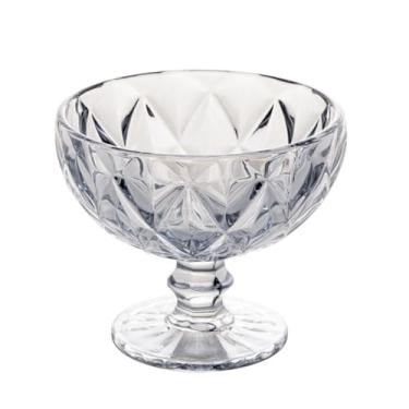 Imagem de Taça Diamante Sobremesa de Vidro para Mousse/Pudim/Sorvete 335 ml Transparente e Sofisticada – 1 Unidade Dona Laura