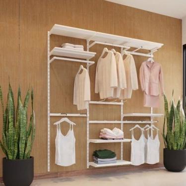 Imagem de Conjunto Estante Cremalheira Comac 3 Estantes 7 Prateleiras 186x200 cm