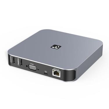 Imagem de Estação de ancoragem USB C monitor duplo para Mac mini M4, M1/M2/M3/M4 MacBook Pro/Air, Dell, Lenovo, HP, base de driver 13 em 1, estação de exibição tripla com adaptador de alimentação de 65 W, HDMI