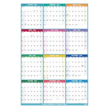 Imagem de Calendário anual 2026, vertical, multicolorido