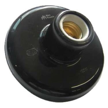 Imagem de Plafon Preto PVC com Soquete de Porcelana 100W/250V - Mectronic