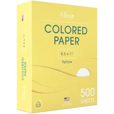Imagem de Alitte Papel amarelo colorido, 500 folhas - 21 x 28, artes e artesanato, projetos de bricolage - material escolar e de escritório - papel de cópia pastel, 1 resma, feito nos EUA