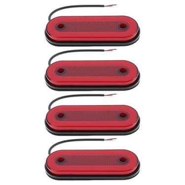 Imagem de ECSiNG 4X Luz de Marcação Oval Lateral Traseira do Carro 12V-24V 20 LEDs Vermelho para Caminhão Reboque