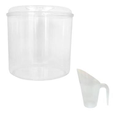 Imagem de Pote Acrílico Redondo 8,6 Litros Com Concha De 600ml - Ex Pote