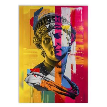 Imagem de Placa Decorativa Estatua Grega Ilustração Colorida Decoração Poster Quarto Sala