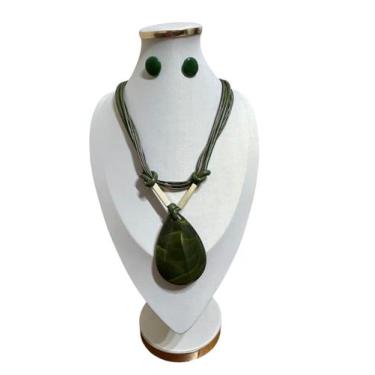 Imagem de Max colar feminino kit com brinco elegante presente - MLBpel, Verde