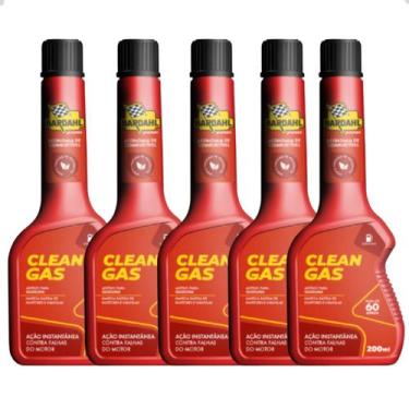 Imagem de Kit 5 Aditivo Bardahl Clean Gas Combustível Gasolina 200ml, frasco ver