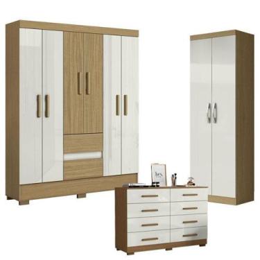 Imagem de Guarda Roupa Casal Coimbra 2005138 Com Armário Multiuso New 2000192 E 