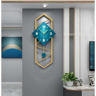 Imagem de Relógio De Parede De Pêndulo De Madeira - Grande Relógio De Quartzo Moderno De 12x28 Polegadas Para Decoração De Sala De Estar Com Movimento De Varredura Mudo, A, 30x70cm(12x28inch)