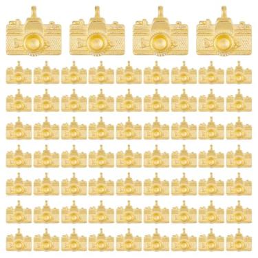 Imagem de DICOSMETIC Amuletos em forma de câmera, 70 peças, berloques de câmera de liga dourada, berloques de fotografia vintage, 14 x 15,5 x 4,5 mm, mini pingente de metal para pulseira brinco de fabricação de